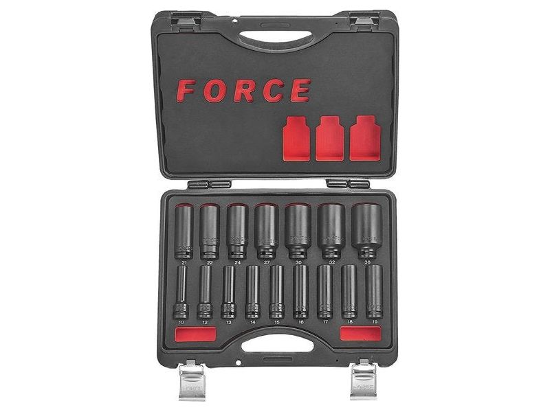 Coffret 1/2" douilles impact longues (16pc)
