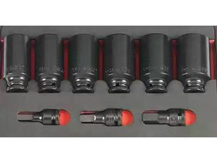 Coffret douilles impact longues 12P 1/2" (9pc)