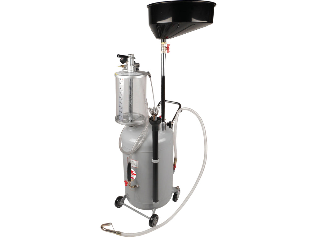 Récupérateur d'huile mobile par gravité et aspiration 80L