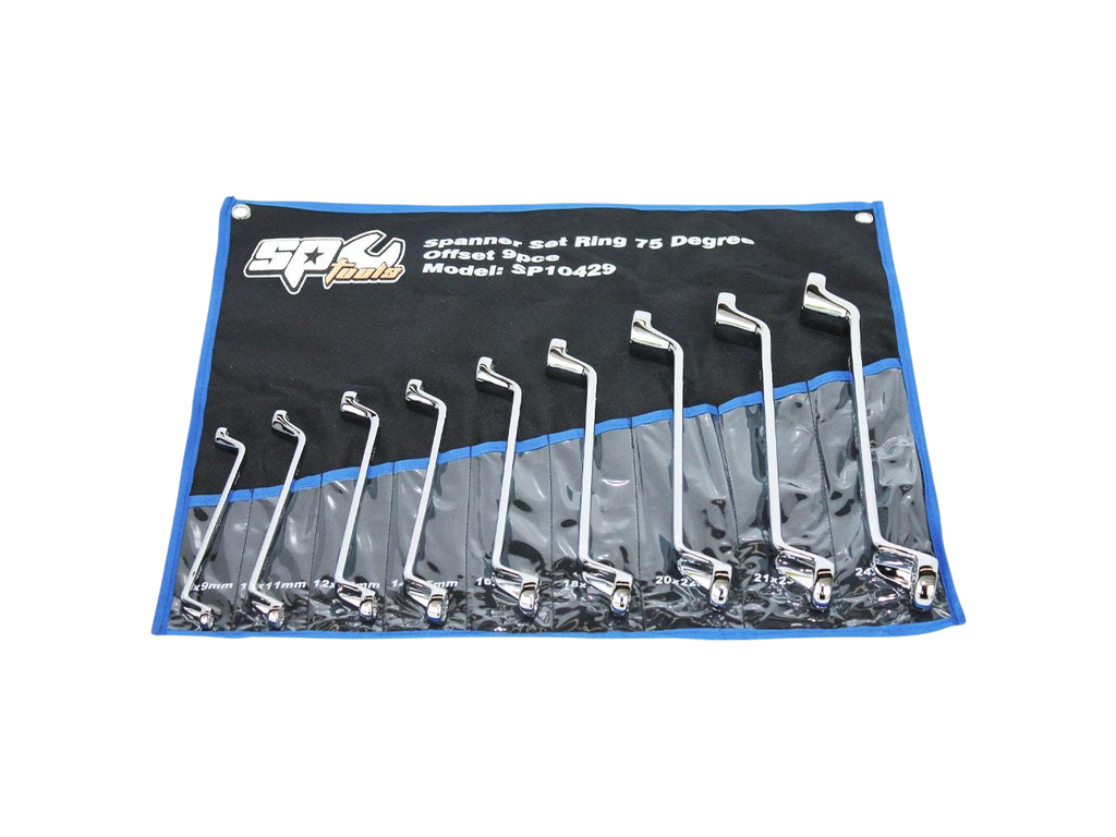 Assortiment de clés polygonales contre coudées 75° - 9 pièces SP Tools