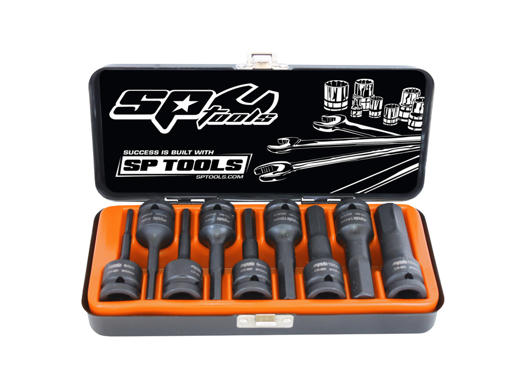 Coffret empreintes impact 6P 1/2'' - 9 pièces SP Tools