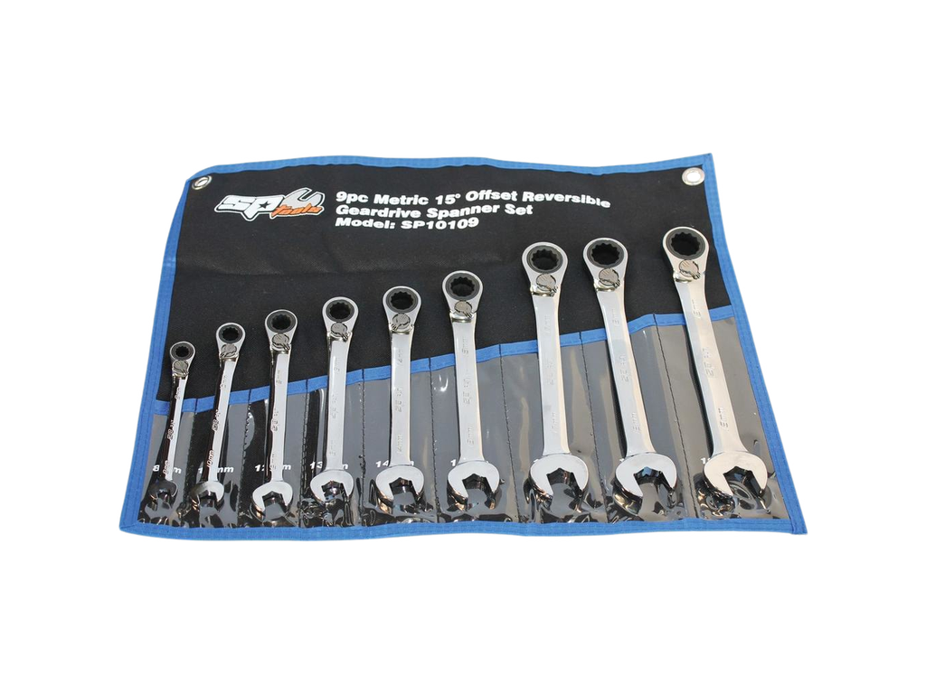 Assortiment de clés mixtes à cliquet réversible - 9 pièces SP Tools