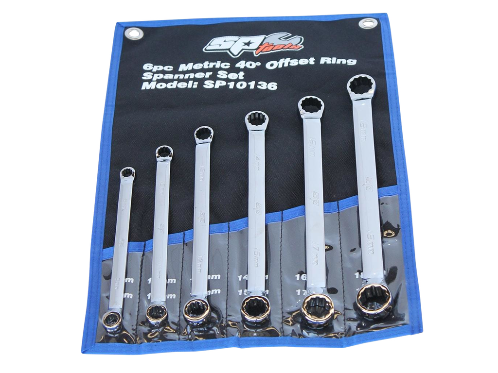 Assortiment de clés polygonales contre coudées 40° - 6 pièces SP Tools