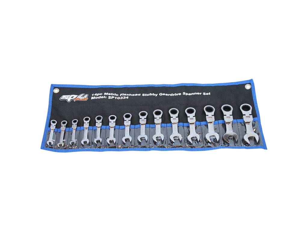 Assortiment de mini clés mixtes à cliquet à tête articulée - de 6 à 19 mm - 14 pièces SP Tools
