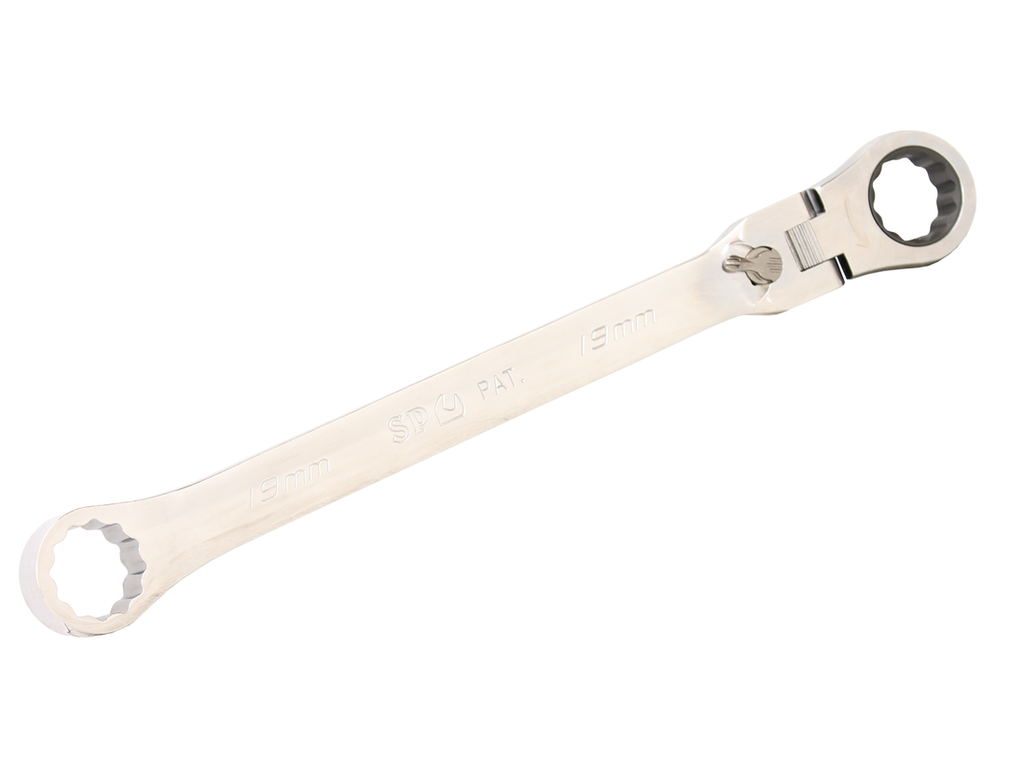 Clé polygonale à cliquet réversible et tête articulée 19 mm SP Tools