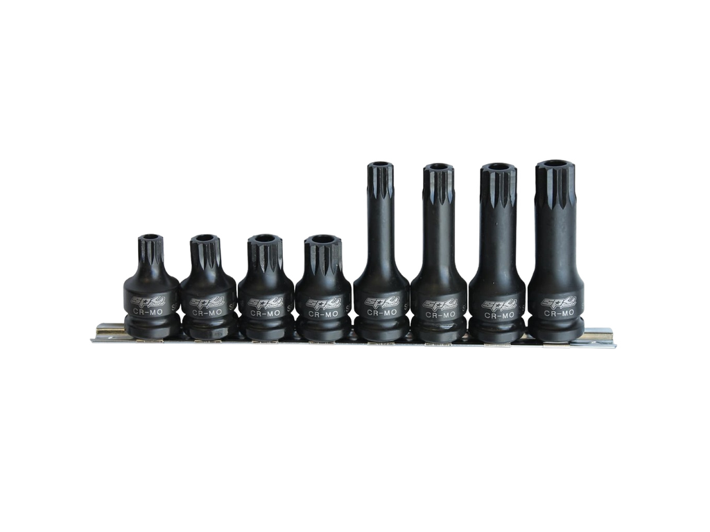 Empreintes impact sur rack 1/2'' XZN percées - de M12 à M18 - 8 pièces SP Tools