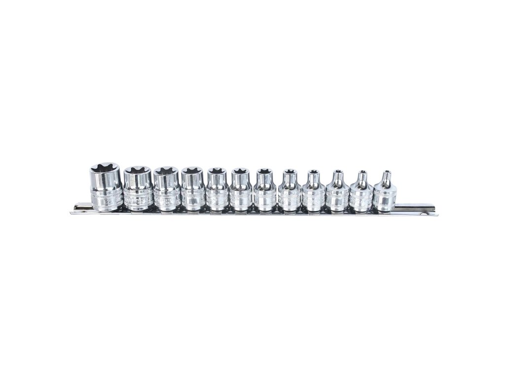 Douilles courtes sur rack 3/8'' E-Torx - de E4 à E20 - 12 pièces SP Tools