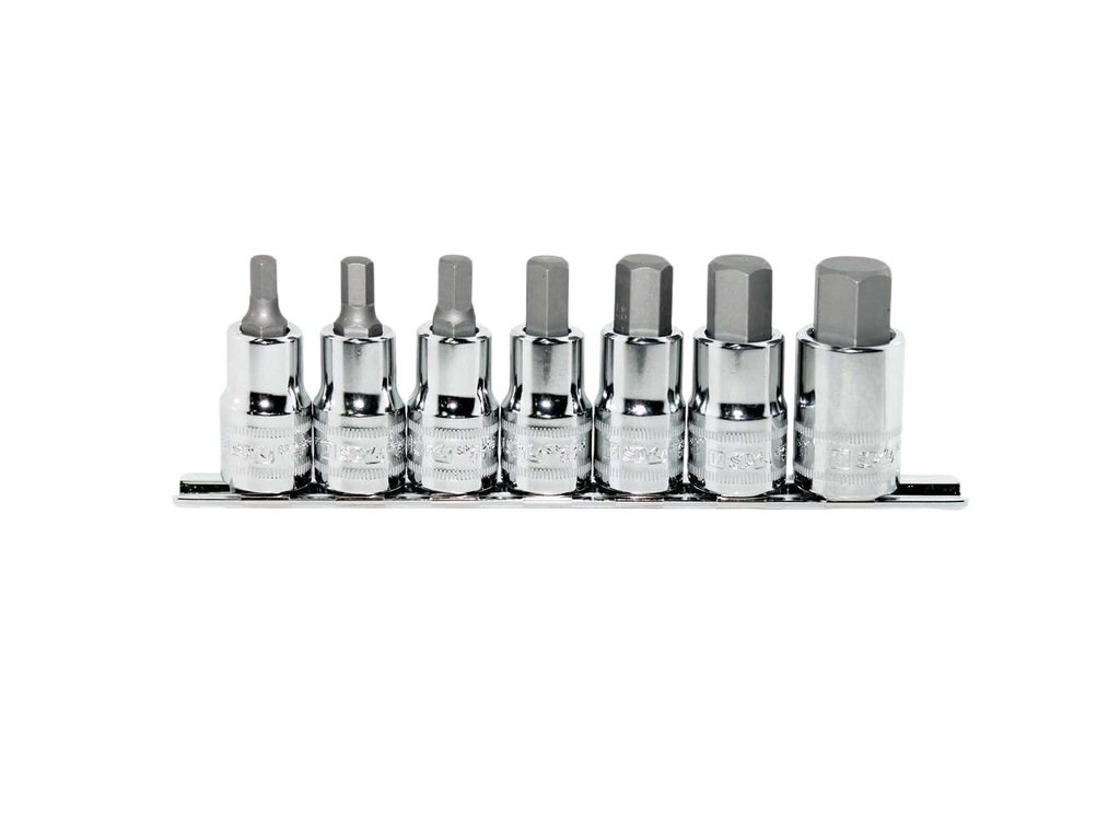 Empreintes extra courtes sur rack 1/2'' 6 pans - de 6 à 17 mm - 7 pièces SP Tools