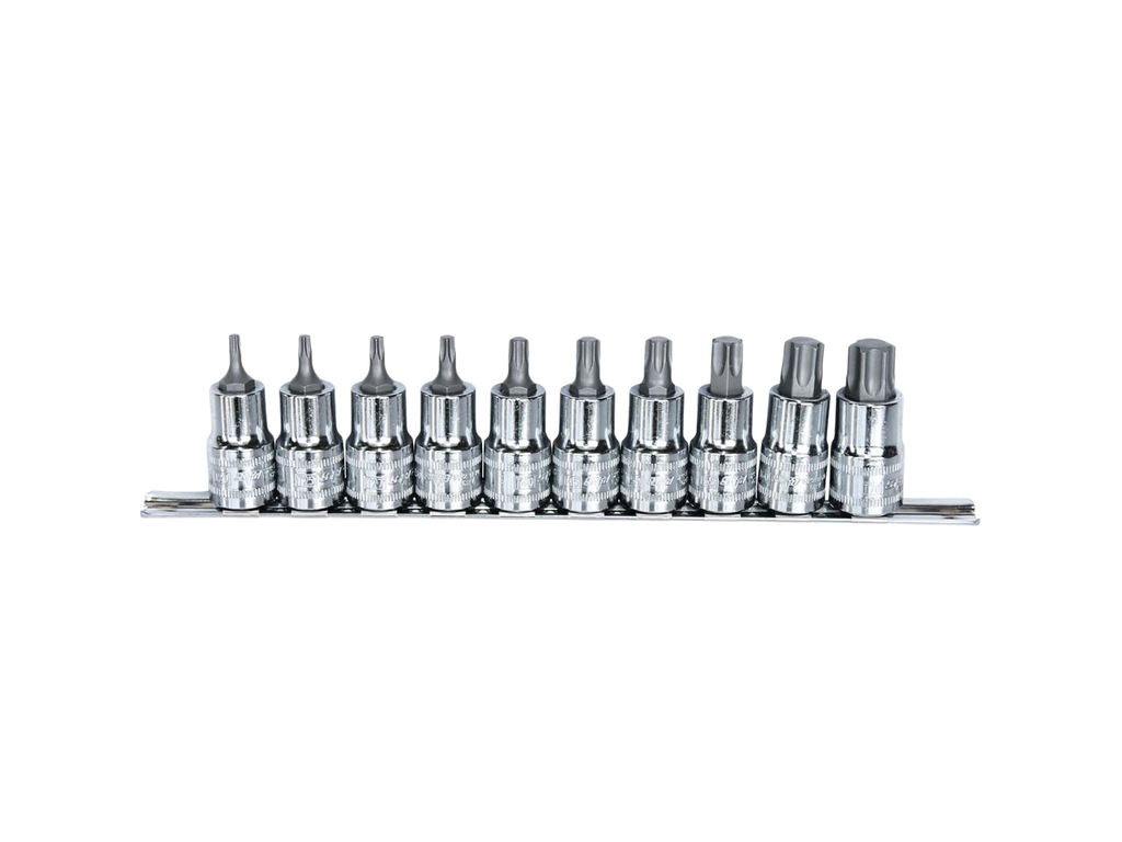 Empreintes extra courtes sur rack 1/2'' Torx - de T20 à T70 - 10 pièces SP Tools