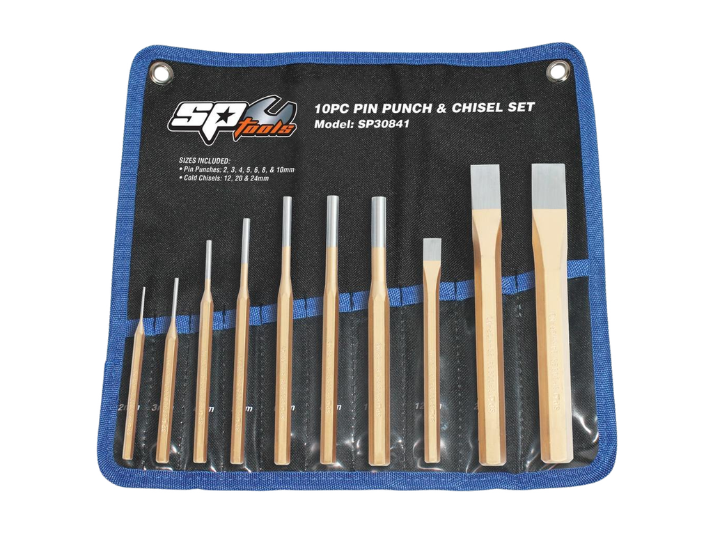 Assortiment de burins et chasse goupilles - 10 pièces SP Tools