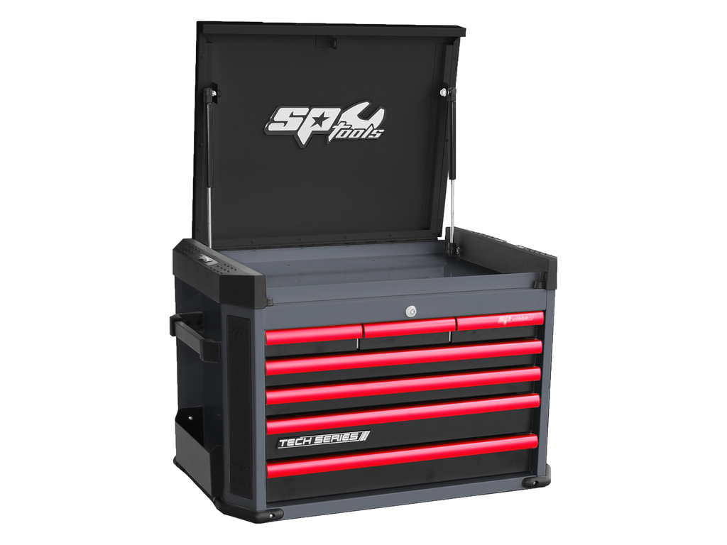 TopBox 150 pièces dans le top case de la série tech diamant noir/rouge