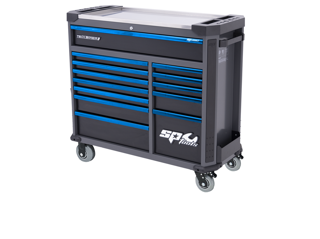 Servante TECH SERIES 13 tiroirs équipée de 310 outils Bleu SP Tools