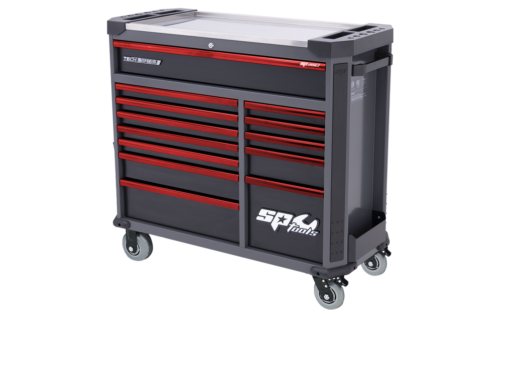Servante TECH SERIES 13 tiroirs équipée de 310 outils Rouge SP Tools