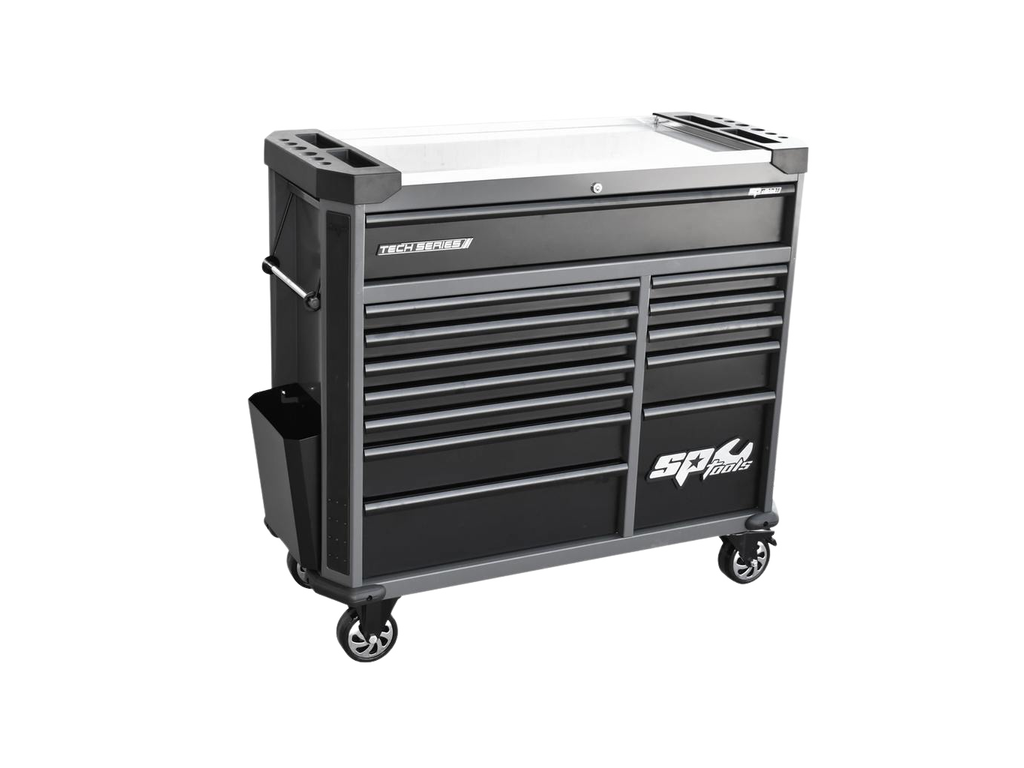 Servante TECH SERIES 13 tiroirs équipée de 310 outils Noir SP Tools