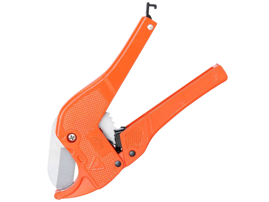 Coupe-Tube PVC Professionnel 42 Mm - Aluminium Avec Cliquet - Poignées Antidérapantes - Pour PVC, PPR, PE, PEX, Multicouche