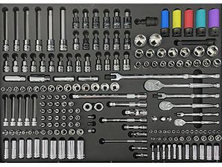 Module 1/4" - 3/8" - 1/2", douilles, empreintes, cliquets, accessoires - 254 pièces (XL) SP Tools