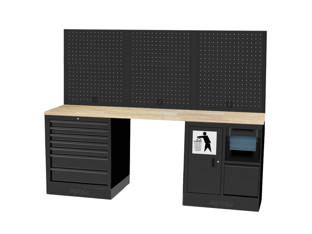 Mobilier USA - Meuble établi avec panneaux perforés Bois SP Tools