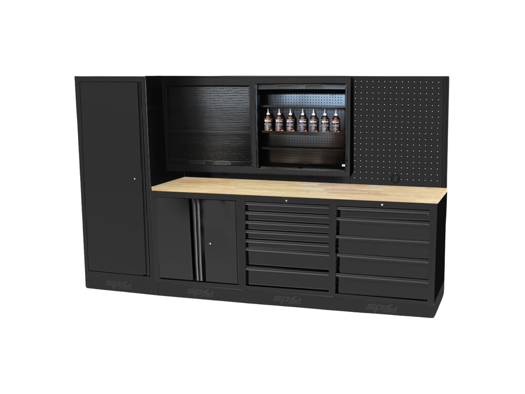 Mobilier USA - 3 modules armoire rideau et armoire 1 porte Bois SP Tools