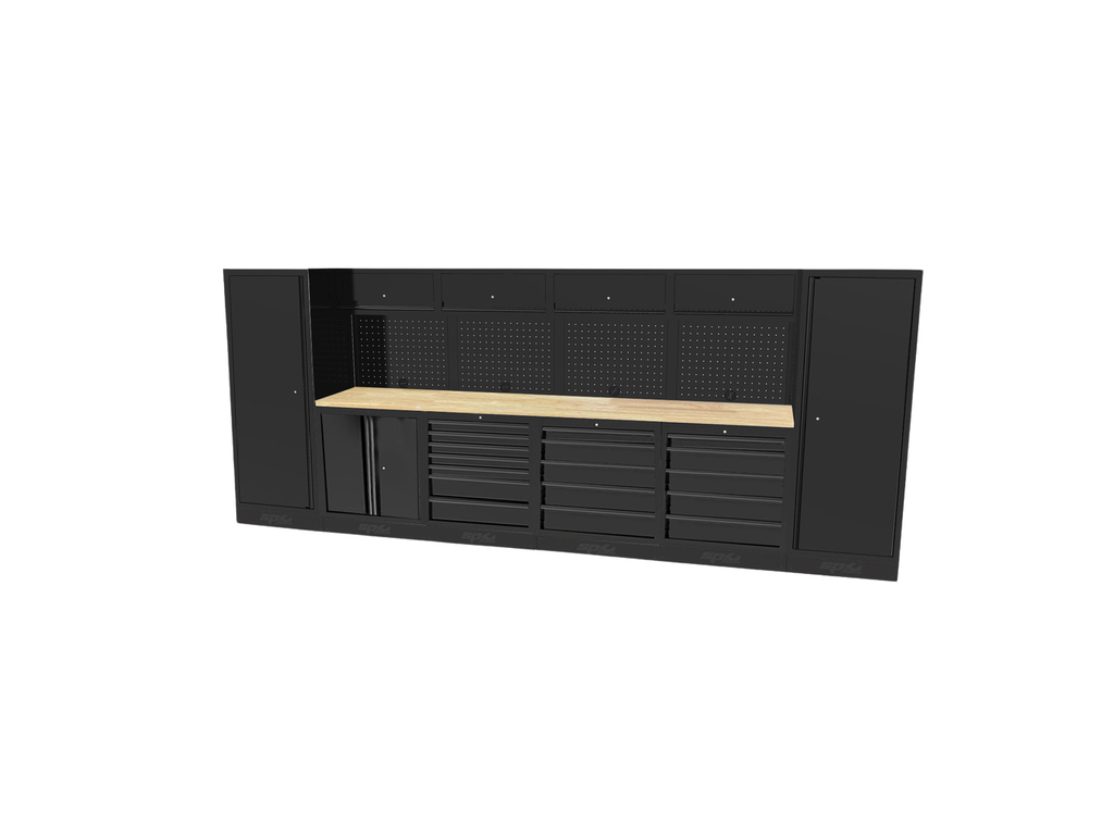 Mobilier USA - 4 modules panneaux perforés avec 2 armoires 1 porte Bois SP Tools