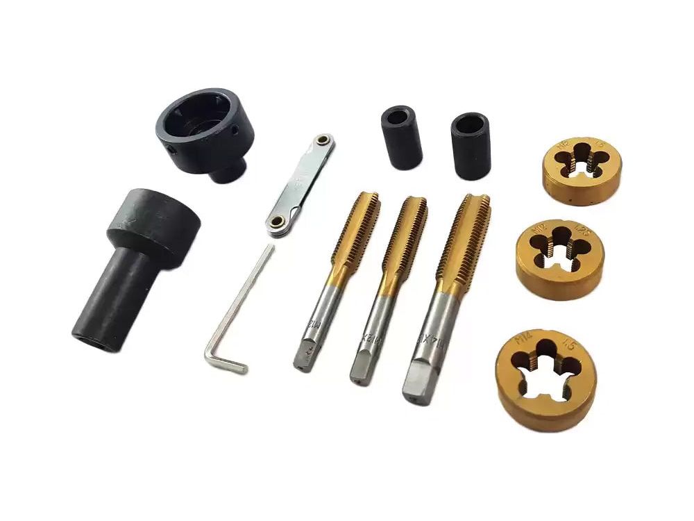 Coffret tarauds et filières pour écrous et boulons de roues (12pc)