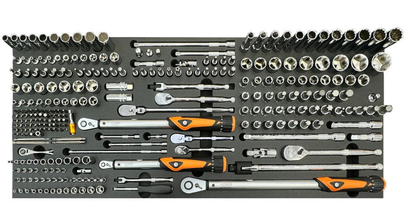 Module 1/4'' 3/8'' 1/2" douilles, empreintes, cliquets, clés dynamométriques - 279 pièces (L) SP Tools