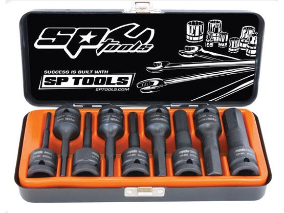 Coffret empreintes impact 6P 1/2'' en pouces - 9 pièces SP Tools