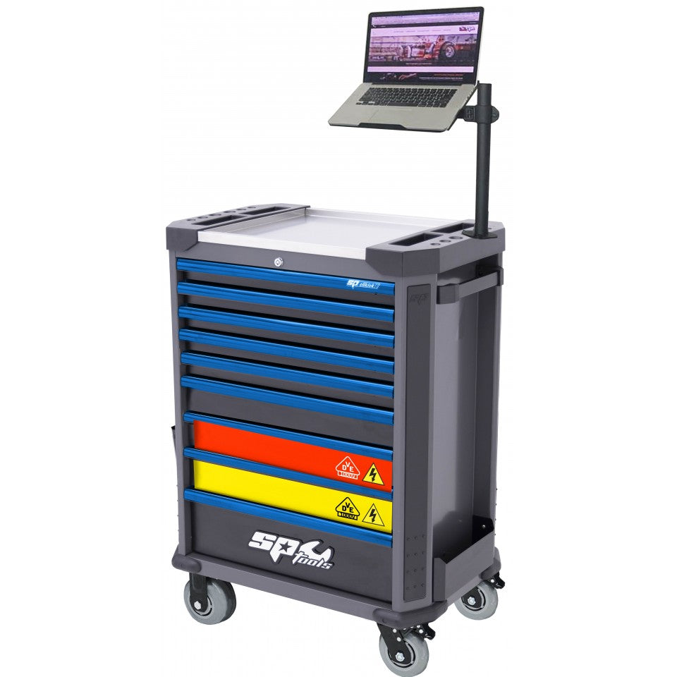 Servante VDE 1000V équipée de 199 outils Noire/Bleue TECH SERIES | SP Tools | SP01104