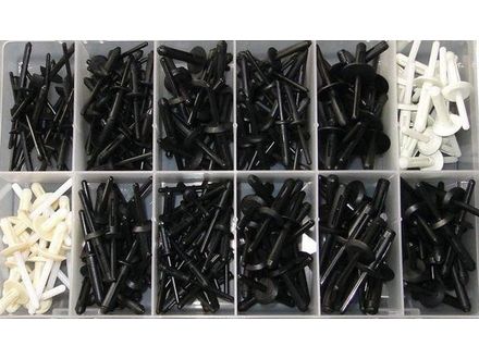 Assortiment rivets plastique (235pc)