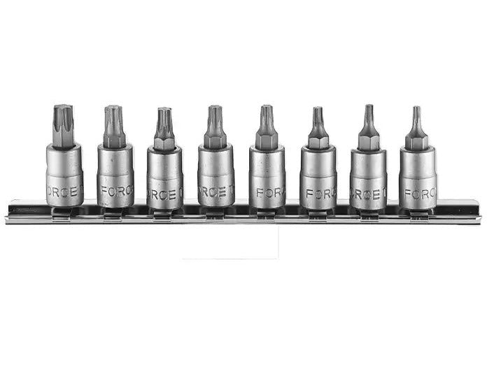 Rack d'empreintes 1/4" courtes torx percées (8pc)