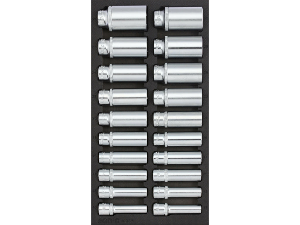 Module 1/3 (S) (20pc) 1/2" douilles longues Sonic equipment