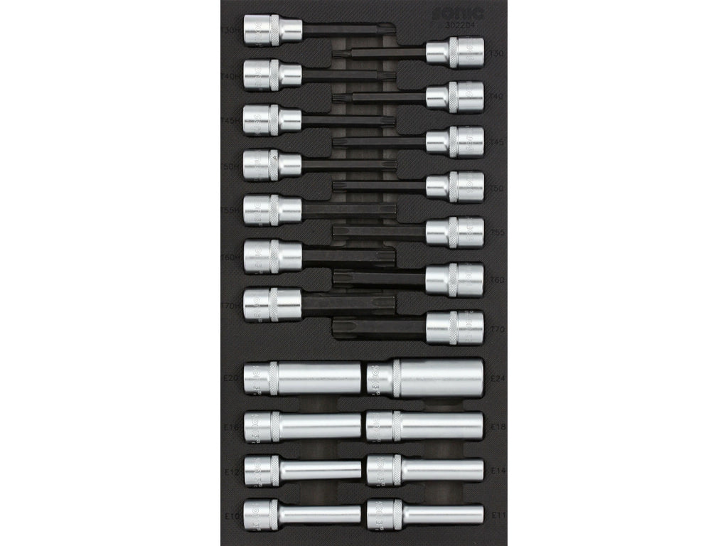 Module 1/3 (S) (22pc) 1/2" empreintes et douilles Torx longues Sonic equipment