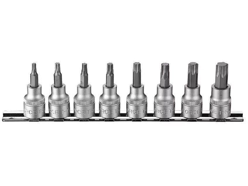 Rack d'empreintes 3/8" courtes TORX percées(8pc)