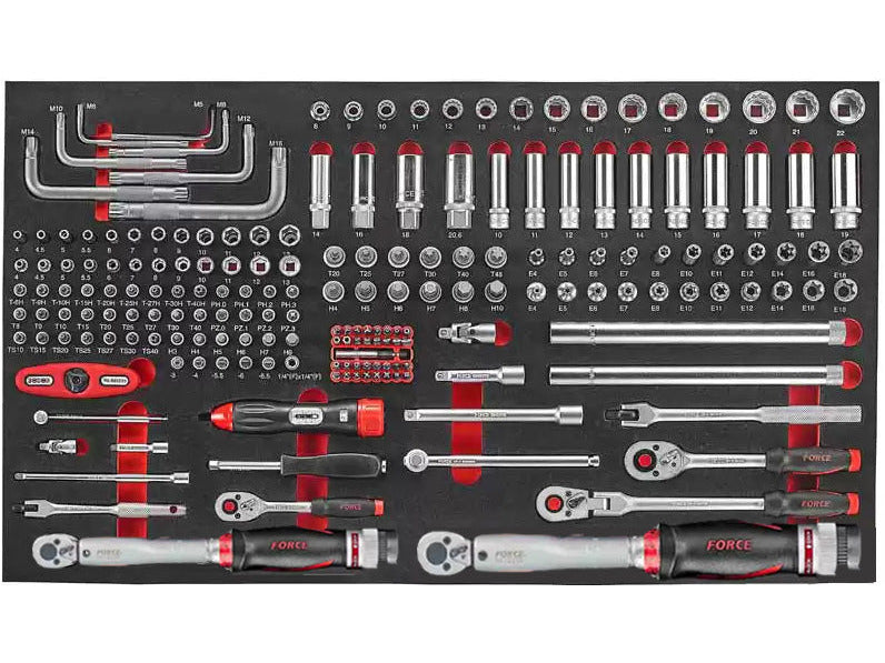 Module FORCE (L) (192pc) 1/4" et 3/8" douilles, empreintes, cliquets, clés dynamo, rallonges