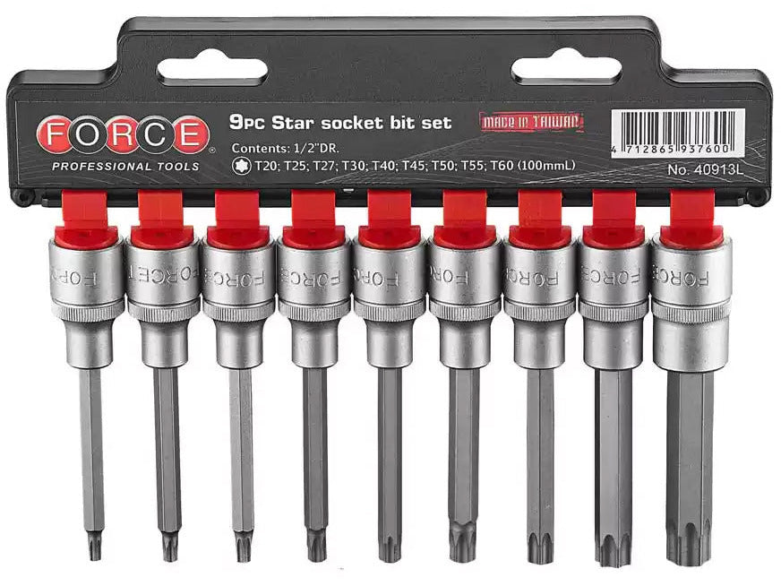 Rack d'empreintes 1/2" longues torx (9pc)