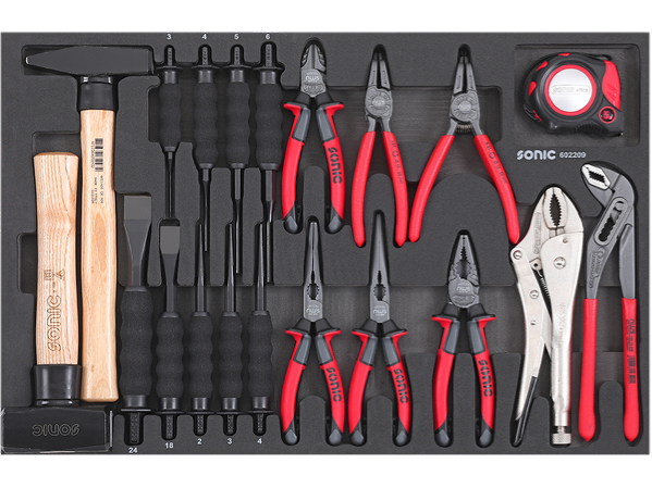 Module (M) (22pc) marteaux, burins, pinces Sonic equipment